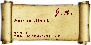 Jung Adalbert névjegykártya